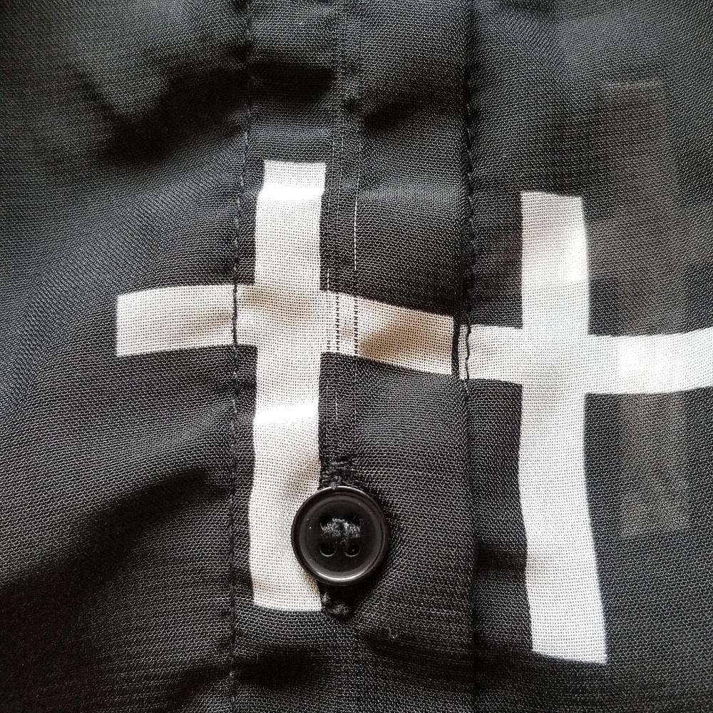 Black See-through Top with White Cross ❤❤❤❤❤ - Picture 3 of 3
